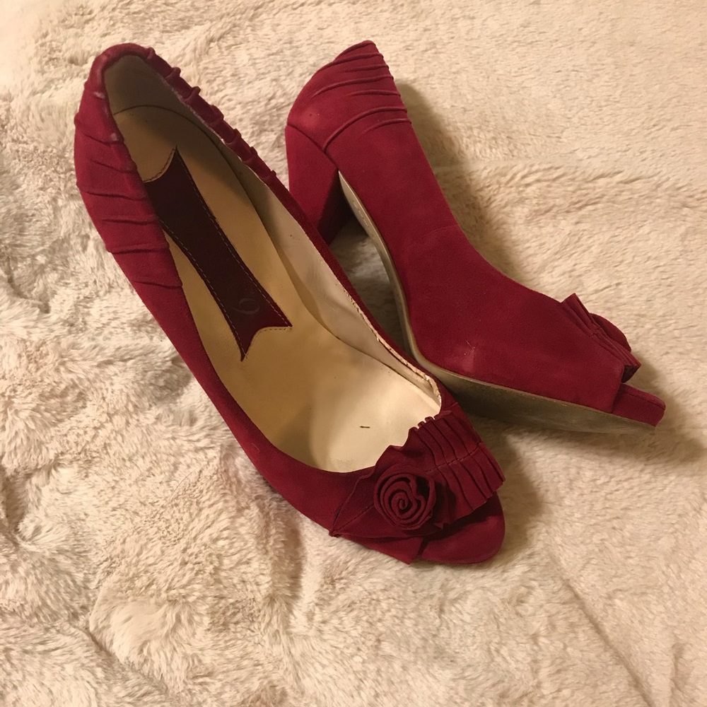 Boutique 9 Suede Peep Toe Heels